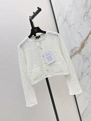 White Sequined Cropped Jacket