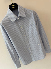 Long vertical-striped shirt