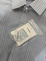 Long vertical-striped shirt
