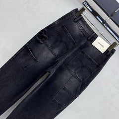 Embroidered Straight-Leg Denim Trousers