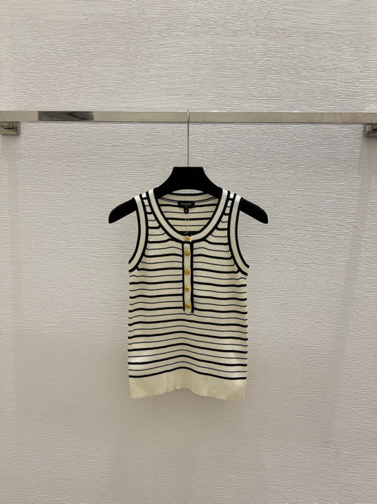 color-block striped knit vest