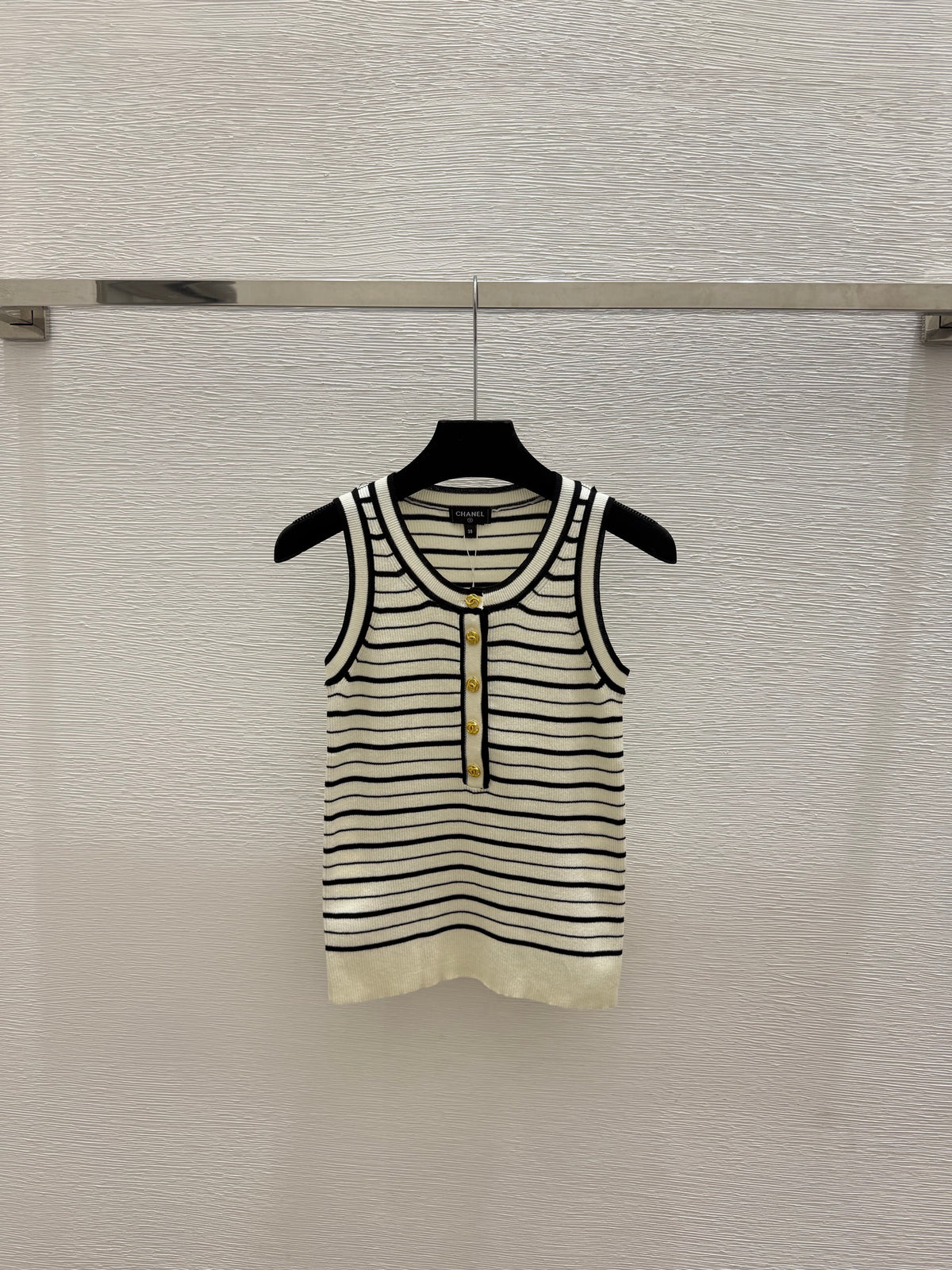 color-block striped knit vest