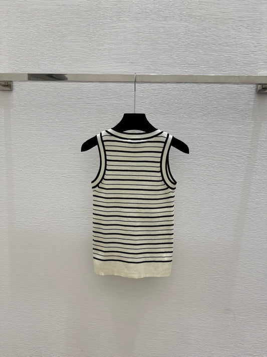color-block striped knit vest