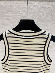 color-block striped knit vest