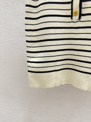 color-block striped knit vest