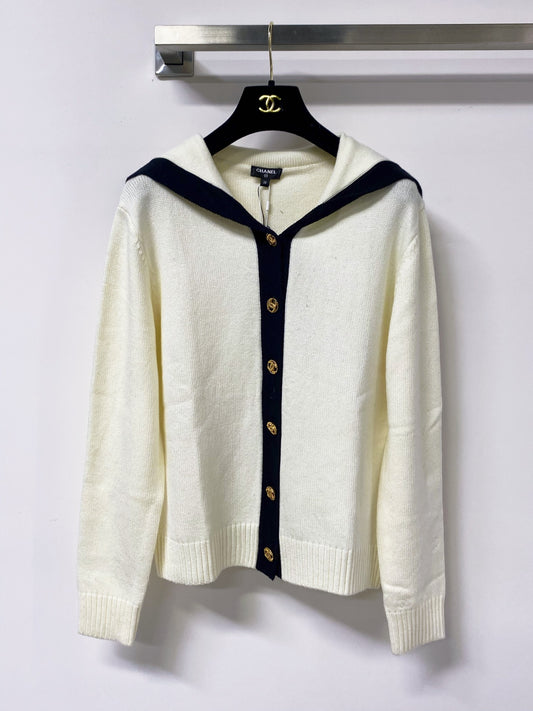 Sailor-collar cardigan