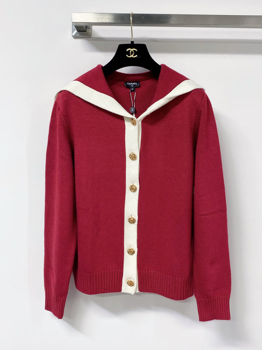Sailor-collar cardigan