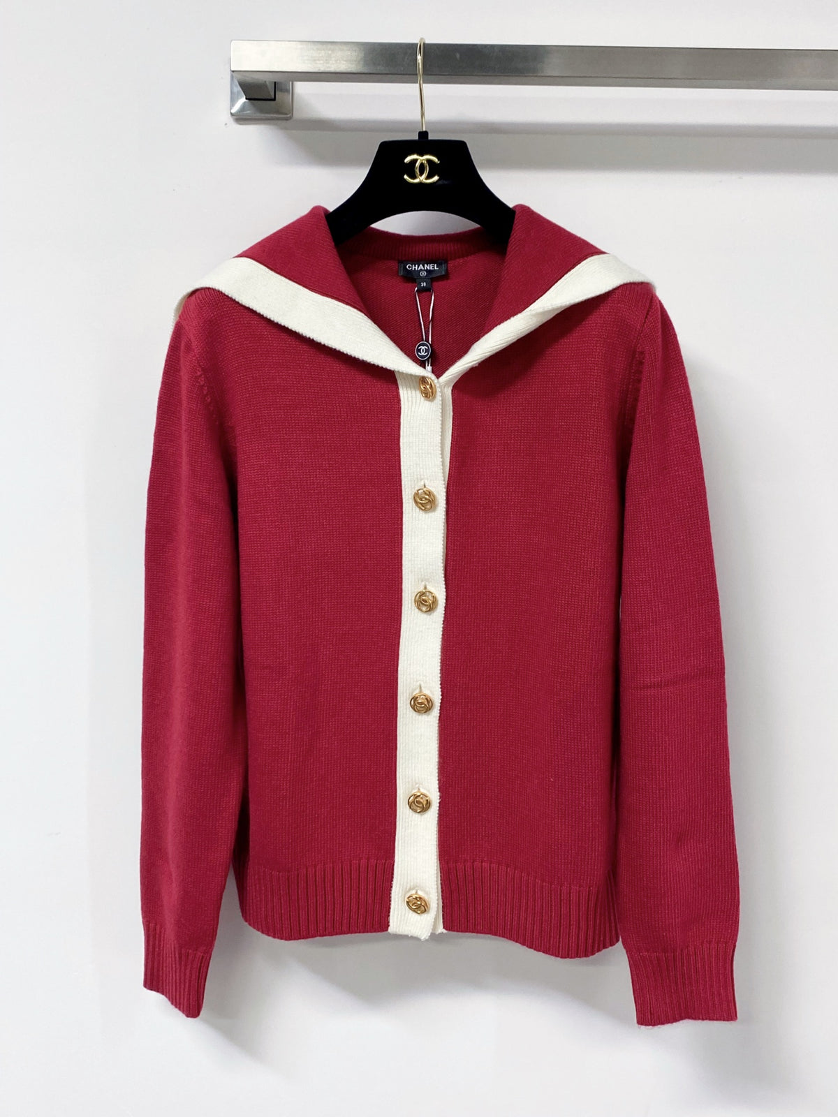 Sailor-collar cardigan
