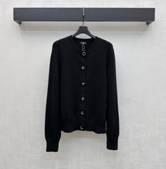 Letter-Button Knit Cardigan