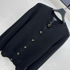 Letter-Button Knit Cardigan