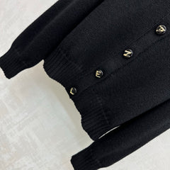 Letter-Button Knit Cardigan