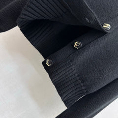 Letter-Button Knit Cardigan