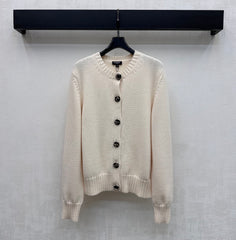 Letter-Button Knit Cardigan