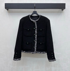Webbing-Trimmed Tweed Jacket