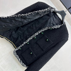 Webbing-Trimmed Tweed Jacket