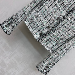 Check-Patterned Trimmed Jacket