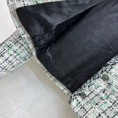 Check-Patterned Trimmed Jacket