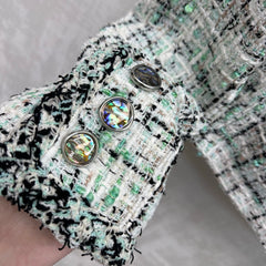 Check-Patterned Trimmed Jacket