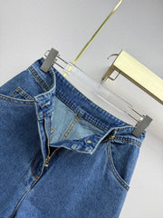 Embroidered Straight-Leg Denim Trousers