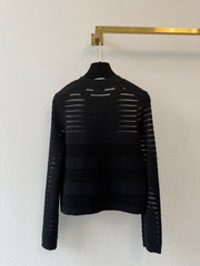 Crew-neck long-sleeve cardigan