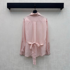 Striped Shirt with Self-Tie Waist
