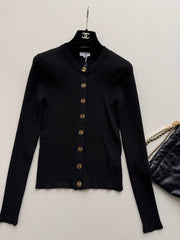 Vertical-Ribbed Knit Cardigan