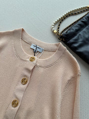 Vertical-Ribbed Knit Cardigan