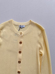 Vertical-Ribbed Knit Cardigan