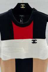 Color-block knit vest