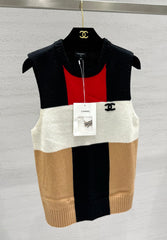Color-block knit vest