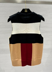Color-block knit vest