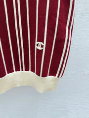 Color-block striped knit vest