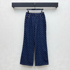 Jacquard Denim Trousers