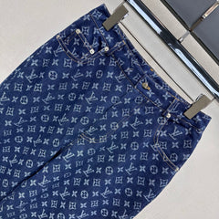 Jacquard Denim Trousers