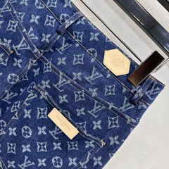 Jacquard Denim Trousers