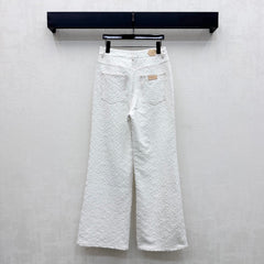 Jacquard Denim Trousers