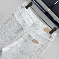 Jacquard Denim Trousers