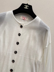 Long-sleeve knit cardigan + matching tank top