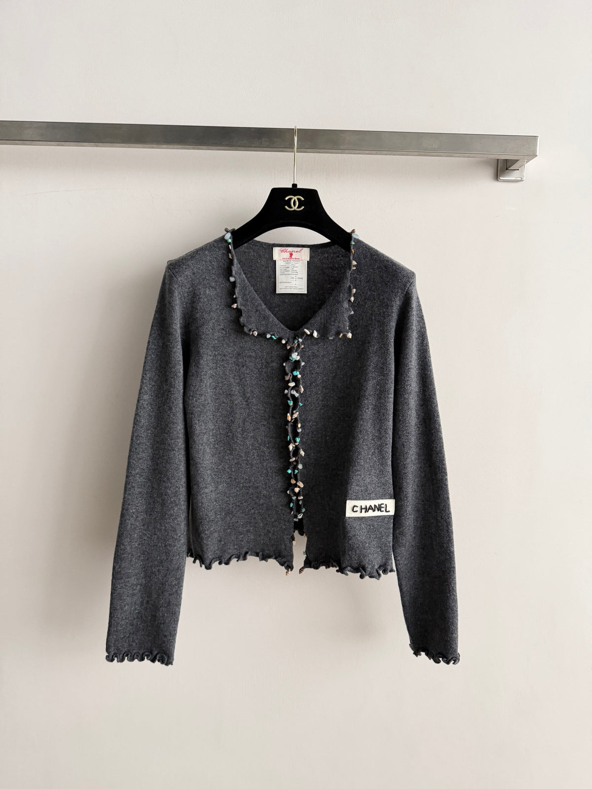 Dark grey knit cardigan