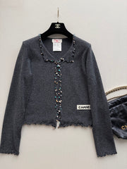 Dark grey knit cardigan