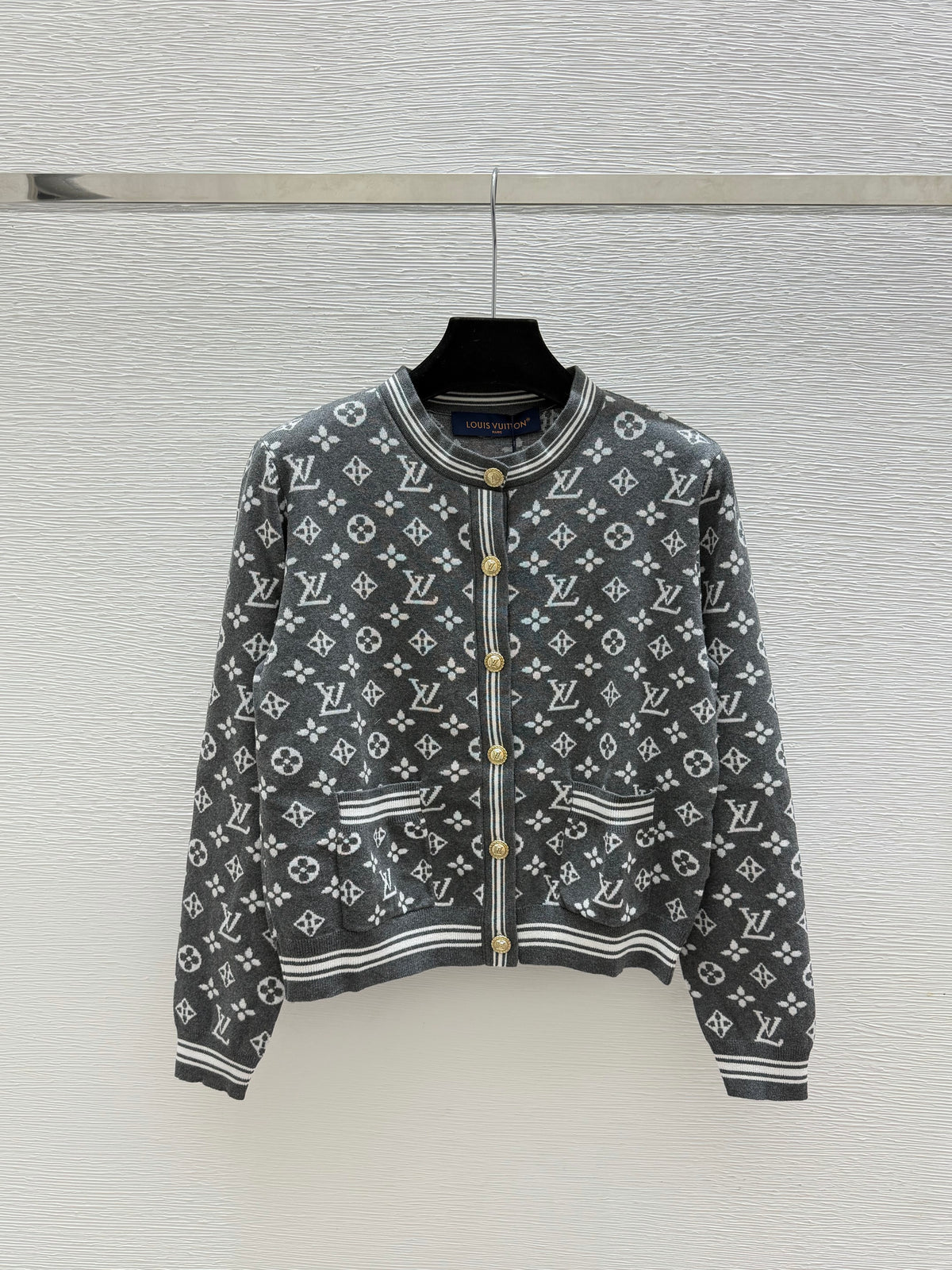 Classic Monogram Color-Block Knit Cardigan