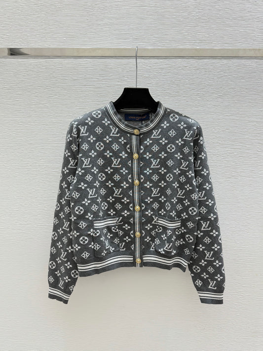 Classic Monogram Color-Block Knit Cardigan