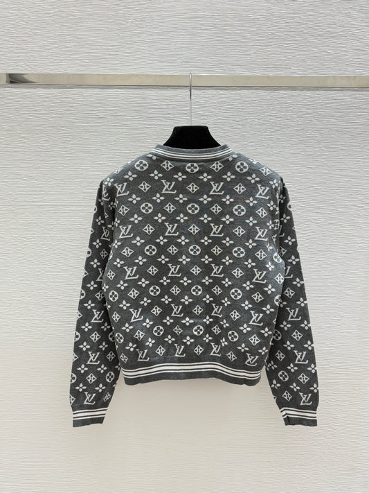 Classic Monogram Color-Block Knit Cardigan