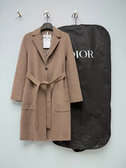 Reversible Wool-Blend Coat with Tie-Waist