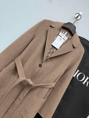 Reversible Wool-Blend Coat with Tie-Waist