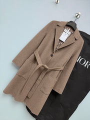 Reversible Wool-Blend Coat with Tie-Waist