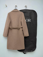Reversible Wool-Blend Coat with Tie-Waist