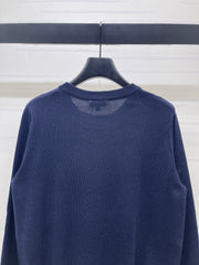 Diamond-Pattern Crew-Neck Long-Sleeve Sweater