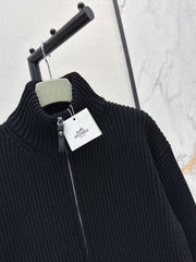 Wool-Blend Knit Cardigan with Pockets