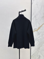 Wool-Blend Knit Cardigan with Pockets